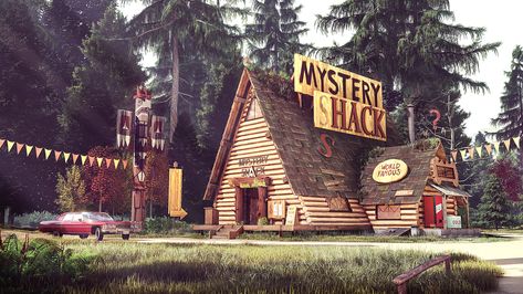 Mystery Shack, Gravity Falls Bill, Reverse Falls, Mabel Pines, Gravity Falls Art, Dipper Pines, Dome House, Fall Inspo, Gravity Falls