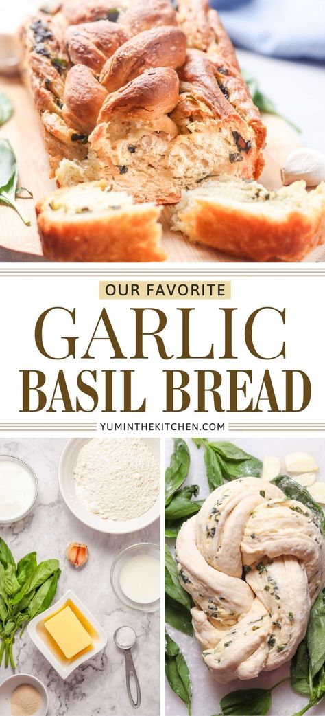 Our new favorite recipe for Homemade Basil-Garlic Bread – the perfect blend of simplicity, health, and speed. This recipe takes you through a hassle-free process of creating bread that’s not just easy to make but also packed with the nutritious goodness of basil and garlic. Ideal for those on-the-go, this bread promises a homemade taste that’s both quick to prepare and beneficial for your well-being. Embrace the aroma of freshly baked bread in your home with this foolproof, delightful recipe. Recipes With Fresh Garlic, Basil Bread Recipe, Braided Garlic, Braided Bread Recipe, Homemade Bread Recipe, Basil Bread, Herb Bread, Braided Bread, Best Appetizer Recipes