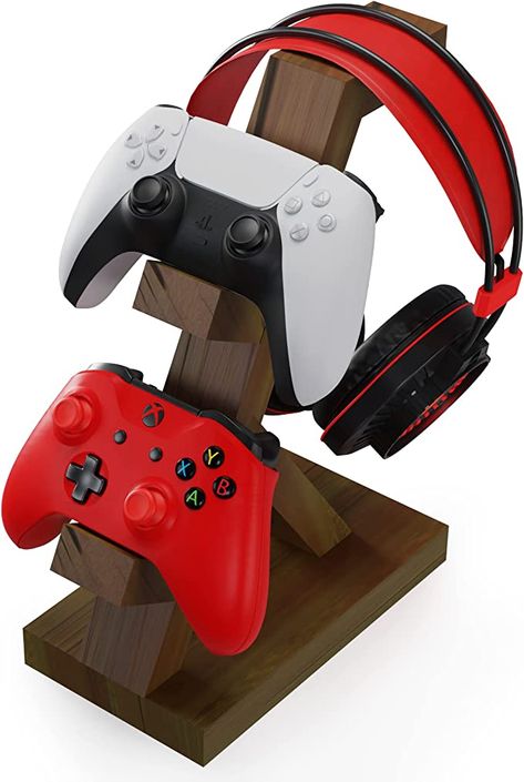 Amazon.com: PAP Products Wooden Controller Stand with Headphone Holder, Game Controller Holder, Video Game Controller Holder, Controller Holder for Desk, Controller & Headset Stand, Wooden Headphone Stand : Video Games Wood Headset Stand, Wooden Remote Holder, Wooden Xbox Controller Stand, Gaming Controller Holder, Wooden Headset Stand, Headphone Holder Wood, Headset Stand Wood, Wooden Controller Stand, Diy Controller Stand