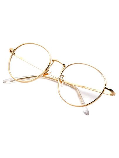 Gold Delicate Frame Clear Lens Glasses Gold Rimmed Glasses, Cute Glasses Frames, Clear Eyeglasses, Glasses Frames Trendy, Gold Eyeglasses, Retro Eyeglasses, Clear Sunglasses, Glasses Trends, Retro Eyewear