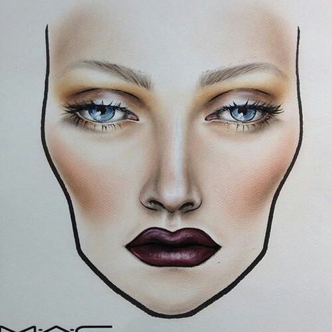 Face chart, looks so real! Mac Face Charts, Makeup Charts, Face Charts, Makeup Face Charts, Wedding Day Makeup, Face Chart, Bridal Makeup Looks, Trendy Makeup, Mac Makeup