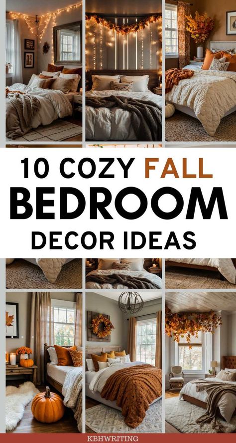 Cozy Fall Bedroom Ideas: Simple And Warm Inspirations Fall Bedroom Colors Bedding, Fall Inspired Bedding, Fall Bedding Cozy, Fall Color Bedroom Ideas, Fall Cozy Bedroom Aesthetic, Cozy Fall Bedroom Ideas, Bedroom Ideas Simple, Fall Bedroom Aesthetic, Fall Bedroom Ideas