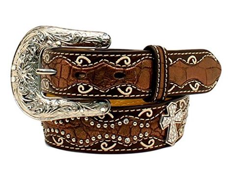 Kid's 1/4'' Crocodile Cross Belt Ariat Belts, Cowboy Belts, Cross Accessories, Western Things, Cross Belt, Belts And Buckles, Cowgirl Belts, Back To My Roots, Girls Belts