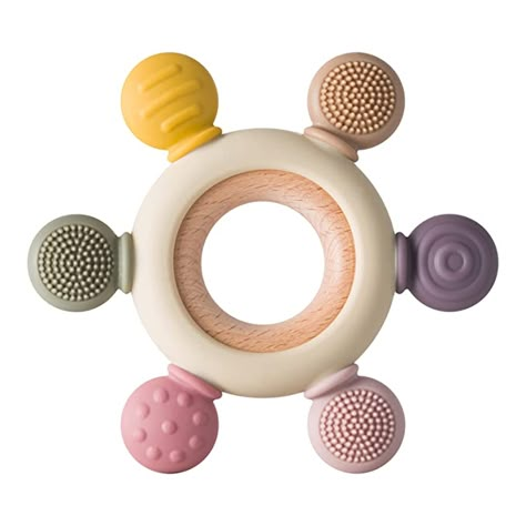 Amazon.com : Arudyo Baby Teething Toys Silicone Teethers BPA Free Silicone Rudder with Wooden Ring Soothe Babies Gums (Khaki) : Baby Baby Teether Toys, Teething Relief, Baby Gums, Baby Teething Toys, Baby Teething, Teether Toys, Montessori Baby, Silicone Teether, Teething Ring