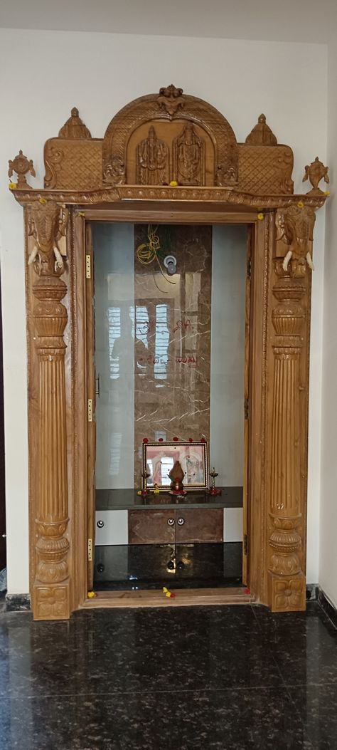 Room Arch, Pooja Door, Pooja Unit, Puja Decor, Pooja Door Design, Carving Furniture, Antique Architecture, Wood Carving Furniture, Small House Design Exterior