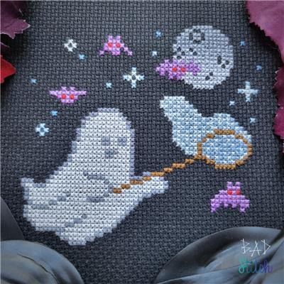 Detailed Image View Spooky Stitch, Holiday Cross Stitch Patterns, Halloween Cross Stitch, Halloween Cross Stitch Patterns, Holiday Cross Stitch, Halloween Cross Stitches, Crochet Quilt, Beaded Cross Stitch, Pixel Art Pattern