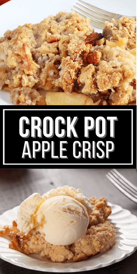 Crock Pot Apple Crisp is the perfect fall dessert. When the apples are abundant and you want a simple recipe that fills the house with the aroma of delectable baking apples and cinnamon. Crock Pot Apple Crisp Recipe, Apple Crockpot Recipes, Crock Pot Apple Crisp, Fresh Apple Recipes, Apple Crisp No Oats, Baking Apples, Slow Cooker Apple Crisp, Crockpot Apple Crisp, Slow Cooker Apple