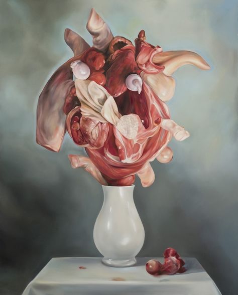 Meat the Fleshy Oil Paintings of Oda Jaune | The Creators Project Meat Art, Illustration Pop Art, Pop Art Illustration, Hur Man Målar, Art Et Illustration, Painting Gallery, Pop Surrealism, Horror Art, Art Paint