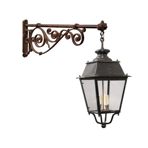 Check out this item from 1stdibs! Turn of the Century French Iron and Glass Lanterns, a Pair Wired for the USA: https://www.1stdibs.com/id-f_35821812 Glass Lanterns, Iron Lanterns, Glass Lantern, Turn Of The Century, Wall Brackets, Support Mural, French Design, Glass Panels, Early 20th Century