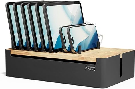 Amazon.com: Prosumer's Choice Bamboo Charging Station - Wood Dock Organizer for Apple & Android Phones, Tablets, iPads - Cables Not Included : Home & Kitchen Charging Station Organizer, Charger Organizer, Phone Charging Station, Modern Mobile, Power Bars, Charger Station, Usb Charging Station, Electronic Organization, Ipad Accessories