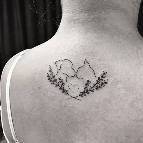 Veterinarian Tattoo, Vet Tech Tattoo, Cat And Dog Tattoo, Tattoos For Dog Lovers, Pawprint Tattoo, Tattoo Dog, Dog Poodle, Silhouette Tattoos, Tattoos For Lovers