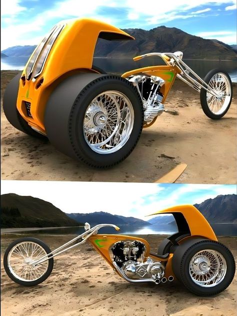 Tumblr, Nature, Retro Racing Car, Big Dog Motorcycle, Three Wheel Motorcycles, Vw Trike, Custom Built Motorcycles, Harley Davidson Trike, Custom Motorcycles Harley