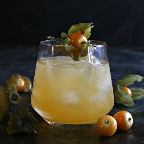 Cape-Gooseberry-Gin-Smash-3 Gooseberry Gin, Gin Smash, Gooseberry Recipes, Cape Gooseberry, Fall Cocktails Recipes, Liqueurs Recipes, Recipe Generator, Gin Cocktail, Sour Taste