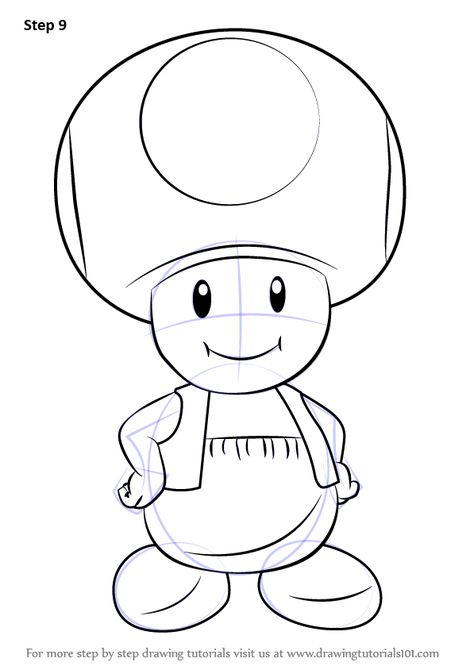 Mario Toad Drawing, Mario Character Drawings, Toad Mario, Alice In Wonderland Drawings, Trill Art, Character Drawings, Drawing Ideas List, Cartoon Drawing Tutorial, Sidewalk Art