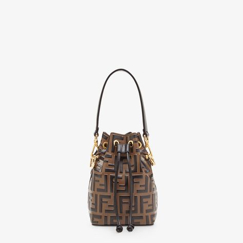 Mon Tresor Fendi Logo Design, Fendi Store, Logo Shapes, Mini Mochila, Fendi Logo, Brown Leather Bag, Black Leather Bags, Dark Brown Leather, Fendi Bags