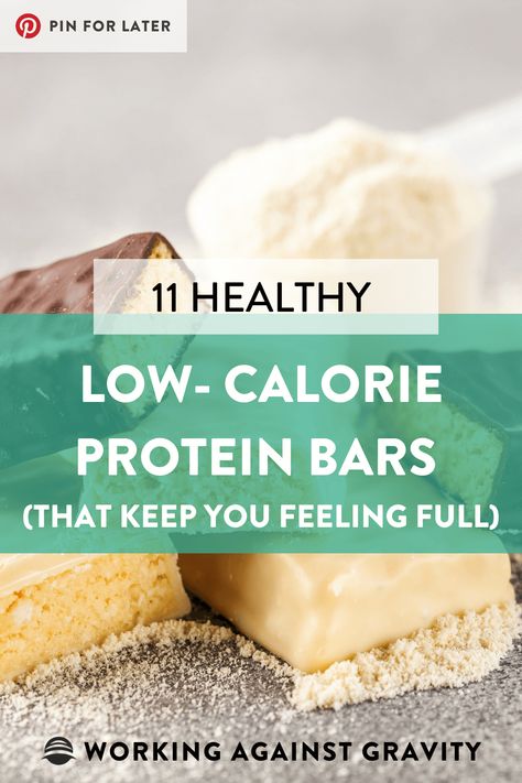 Low Calorie Protein Bars (That Still Keep You Full) - Working Against Gravity 100 Calorie Protein Bar, Low Calorie Bars Recipe, Protein Bar Low Calorie, High Protein Low Calorie Bars, Low Calorie Protein Bar Recipe, Protein Bar Recipes Low Calorie, Low Cal Protein Bar, Homemade Protein Bars Low Calorie, Protein Bars Low Calorie