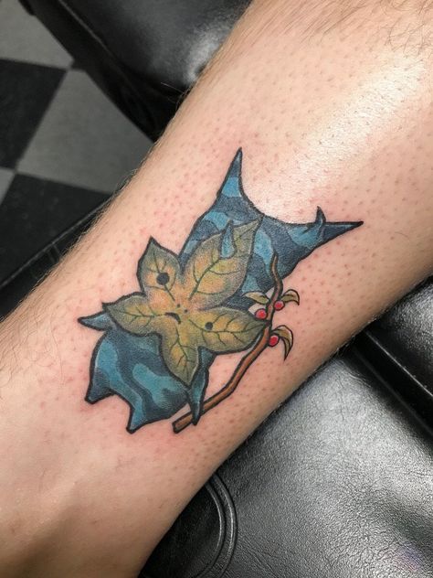 Botw Dragon Tattoo, Tattoo Ideas Zelda, Korok Tattoo Zelda, Zelda Botw Tattoo, Snek Tattoo, Botw Tattoo, Korok Tattoo, Korok Botw, Zelda Sleeve