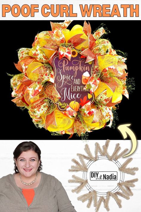 FALL Autumn Work Form WREATH 21 inch Deco Mesh POOF CURL Method Wreath Step by step DIY Tutorial Curl Method, Square Wreath, Mesh Wreath Tutorial, Diy Fall Wreath, Wreath Tutorial, Autumn Wreaths, Fall Favorites, Wreath Crafts, Holiday Diy