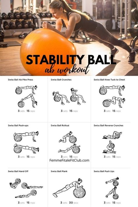 Excerise Ball Workouts For Beginners, Stability Ball Ab Exercises, Ball Workout Abs Flat Belly, Ab Workouts At Home With Ball, Stability Core Workout, Exercise Ball Core Workout, Back Core Workout, Medicine Ball Ab Workout Core Exercises, Core Focused Workout