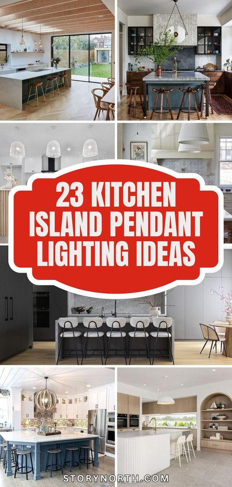 Save this pin for incredible kitchen island pendant lighting ideas that will transform your space. Discover tips and inspiration to elevate your home decor! #HomeDecor #KitchenInspo #InteriorDesign #PendantLighting Popular Pendant Lighting Kitchens, Kitchen Pendant Lights Over Island Ideas, Single Pendant Over Island, Above Island Lighting, Over Island Pendant Lights, Ideas For Kitchen Islands, Kitchen Light Ideas, Lighting Ideas For Kitchen, Kitchen Island Pendant Lighting Ideas