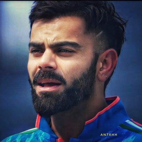 Virat Kohli Ear Piercing, Virat Hairstyle, Virat Kohli Haircut, Virat Kohli Portrait Photography, King Kohli, Dhoni Photos, Mens Hairstyles With Beard, Blur Photography, Messi Photos