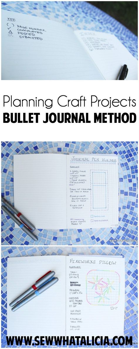 Planning Craft Projects - Bullet Journal Style | www.sewwhatalicia.com Organisation, Bullet Journal Calendrier, Planning School, Journal Style, Project Planner, Bujo Inspiration, Bullet Journal Layout, Bullet Journal Inspo, Journal Layout