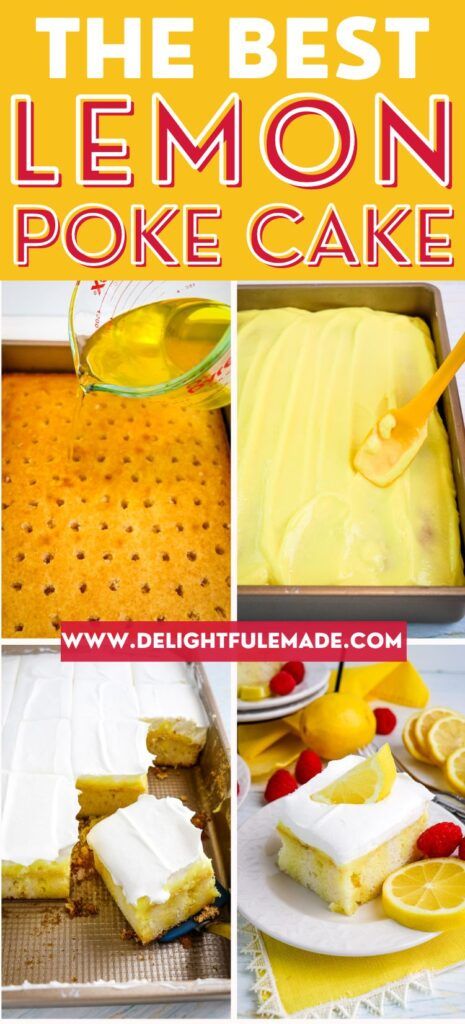 Lemon Poke Cake Recipe Puddings, Lemon Poke Cake With Lemon Pie Filling, Easter Jello Poke Cake Recipe, Yellow Cake With Lemon Pudding, Poke Jello Cake, Lemon Pudding Poke Cake Recipe, Hello Cake Recipe, Lemon Burst Poke Cake, Lemon Jello Poke Cake