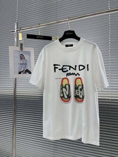 Fendi Tshirt, T Shirt Label, Shirt Label, Mens Luxury Fashion, Clothing Inspiration, Clothes Collection, Boys T Shirts, Shirt Design, Tshirt Print