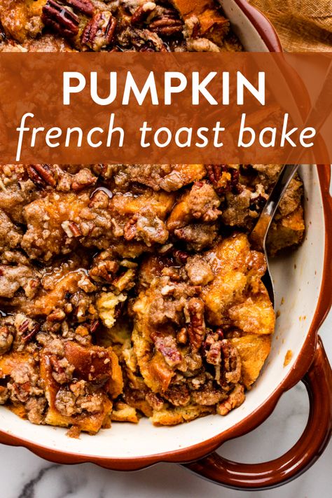 Overnight Pumpkin French Toast, Pumpkin French Toast Bake, Pumpkin French Toast Casserole, Season Recipes, Apple Coffee, Thanksgiving Brunch, Pumpkin Breakfast, Pumpkin French Toast, Overnight French Toast