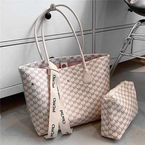 Ribbon Letters, Handbags 2022, Uni Bag, Big Tote Bags, Big Handbags, Shoulder Bags For School, Beige Bag, Girly Bags, Travel Bags For Women