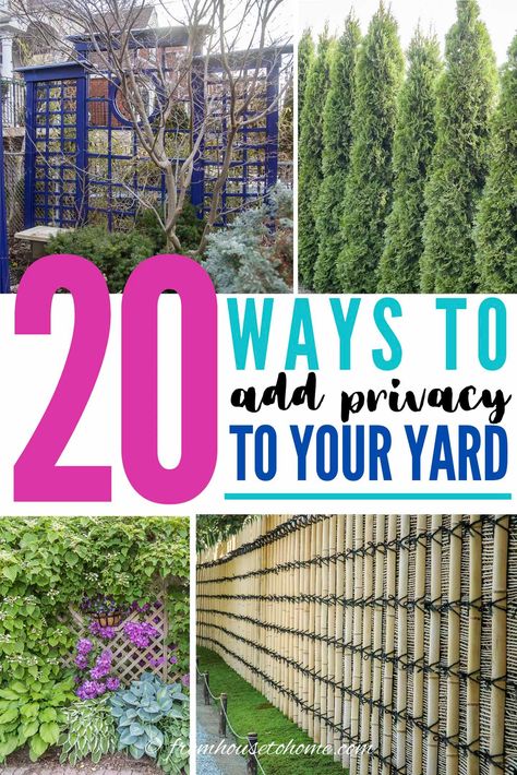 Great outdoor privacy screen ideas! I love the DIY trellises and garden screens that look great in your landscaping and help to make your yard more private. #fromhousetohome #gardenprivacy  #gardendesign #gardenstructures #gardening #gardeningideas Garden Privacy Ideas Cheap, Yard Separation Ideas From Neighbors, Yard Privacy Ideas, Garden Screening Ideas, Backyard Privacy Ideas, Backyard Plans, Yard Privacy, Garden Screens, Privacy Ideas