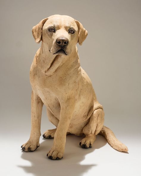 Labrador Dog Sculpture Ceramic Dog Sculpture, Labrador Retrievers, Bear Sculptures, Black Labrador Retriever, Dog Statue, Labrador Dog, Dog Sculpture, Pet Puppy, Dog Sitting