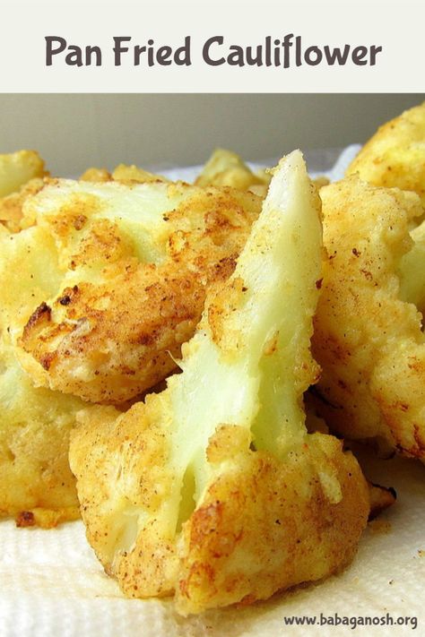 This recipe for Crispy Pan Fried Cauliflower Florets is a family favorite, and one of the best ways to eat cauliflower! These bite-sized florets make a great snack or side dish. The light flour coating does not overpower the cauliflower, this is a great alternative to deep fried cauliflower. #cauliflower #vegetarian #cauliflowerrecipes #friedcauliflower #panfried #cleaneating #healthyeating #healthyrecipes Cauliflower Recipes Fried, Pan Fried Cauliflower, Deep Fried Cauliflower, Cauliflower Bread, Cauliflower Bites, Fried Cauliflower, Healthy Ideas, Cauliflower Recipes, Veggie Sides