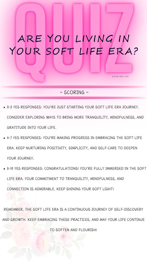 fun quiz, quiz me, soft life, soft girl era, femininity, girl code, aesthetics, quizzes, princess, luxurious, luxury Soft Woman, Soft Girl Era, Just Start, Soft Girl, Self Discovery, Soft Lighting, No Response, Meant To Be, 10 Things