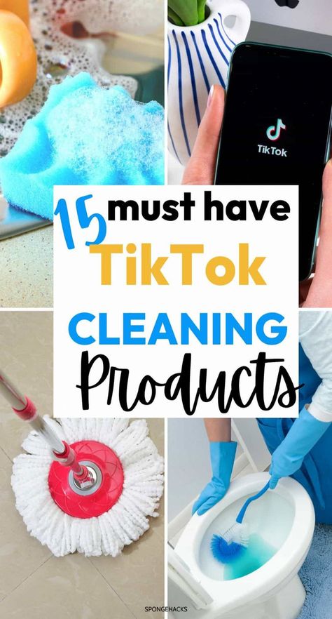 15 Must Have TikTok Cleaning Products Everyone Raves About - Sponge Hacks #a #for #Home #Effective #Spotless #Cleaning #Trends #HomeTrends #Tips #Discovering #Hacks #Motivation #Inspiration #Easy #and #Inspo Spin Mop Cleaning Hacks, Tik Tok Cleaning Hacks, Pine Sol Cleaning, Tiktok Cleaning, Cleaning Supplies List, Simply Earth, Cleaning Videos, Bathroom Cleaning Supplies, Cleaning Lady