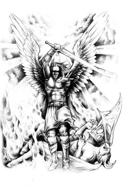 Stairs To Heaven Tattoo, Archangel Michael Tattoo, St Michael Tattoo, Tattoo Painting, Archangel Tattoo, Heaven Tattoos, Angel Tattoos, Paradise Tattoo, Jesus Tattoo