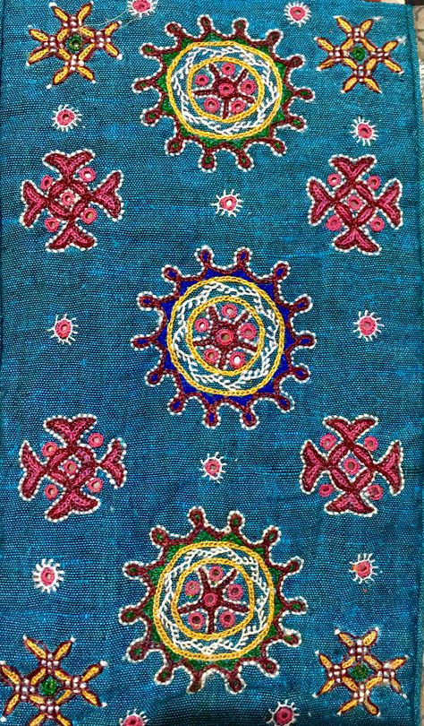 Traditional Mutwa Hand Embroidery from Kutch Gujrat by AahanaCrafts Kutch Hand Embroidery, Kutch Embroidery Motifs Traditional, Sadu Work, Indian Embroidery Designs, Kutch Embroidery, Kutch Work Designs, Textile Art Embroidery, Kutch Work, Kantha Embroidery