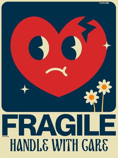 be careful, she's a bit fragile! feel free to give feedback! Fragile Person, Fragile Sticker, Fragile Handle With Care, Handle With Care, Freelance Work, Illustration Graphic Design, Illustrations And Posters, Be Careful, Sticker Sheets