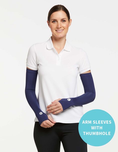 [[start tab]] SUN PROTECTIVE ARM SLEEVES COOLING SUN PROTECTION Our Arm Sleeves are ideal when wearing a short sleeve t-shirt or short sleeve polo to protect your arms and hands from harmful UV rays. Solbari’s versatile CoolaSun fabric has a cooling effect on the skin on hot days, as well as being incredibly soft, supple and flexible. BENEFITS Accredited with a UPF50+ rating, it blocks more than 98% of UVA and UVB rays and is equivalent to wearing SPF50+ sunscreen all day long. Recommended by me Swans, Sun Protective Clothing, Burnt Red, Arm Sleeves, Recycled Yarn, Arm Sleeve, St George, Short Sleeve Polo, Upf 50