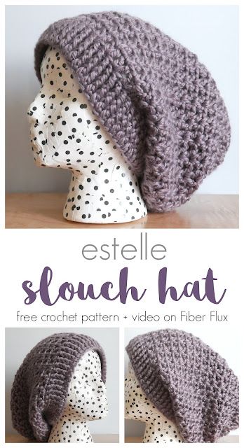 Crochet Slouchy Hat Free Pattern Woman Slouch Beanie, Slouch Hat Pattern Free, Crochet Slouchy Hat Free Pattern, Free Crochet Granny Square, Crochet Slouchy Beanie Pattern, Slouch Hat Crochet Pattern, Slouchy Beanie Pattern, Slouchy Hat Crochet Pattern, Crochet Locs