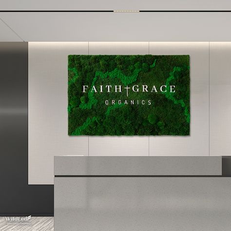 Moss Logo for a personal care giant uses varied shades of green to create a peaceful, layered look that pops against their white logo. Moss Logo, Moss Terrarium, Moss Art, Moss Wall, Picture Logo, Sustainable Brand, Corporate Identity, Luxury Home Decor, Layered Look