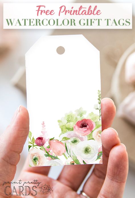 Floral Labels Free Printables, Wedding Gift Tags Printable Free, Gift Labels Printables Free, Paintings For Gifting, Watercolor Tags Diy, Blank Tags Printable Free, Floral Printables Free, How To Make Gift Tags, Free Watercolor Printable Templates