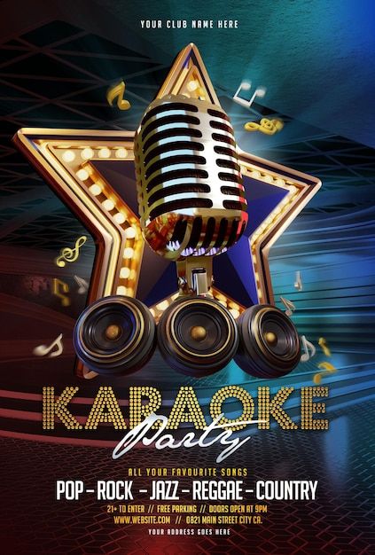 Karaoke weekend party or podcast show fl... | Premium Psd #Freepik #psd #podcast-microphone #podcast-mic #microphone #karaoke Karaoke Party, Music Flyer, Free Video Background, Promotional Flyers, Photo Logo Design, Weekend Party, Construction Party, Presentation Video, Party Poster