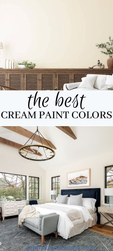 Creamy Warm White Paint Colors, Paint Colors For Master Bed And Bath, Top Cream Paint Colors, Cream Kitchen Paint Wall Colors, Warm White Bedroom Paint, Whipped Cream Paint Color, Best Cream Colored Paint, Creme Sherwin Williams, Best Cream Paint Color Benjamin Moore