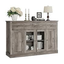 Buffet Table Dining Room, Modern Farmhouse Coffee Bar, Modern Farmhouse Storage, Wood Buffet Table, Farmhouse Storage Cabinets, Storage Cabinet With Drawers, Kitchen Buffet, Kitchen Sideboard, Buffet Cabinet