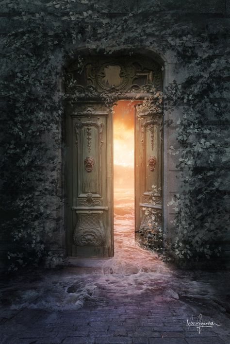 Passage by FantasyMaker Gothic Digital Art, White Mansion, Istoria Artei, Gothic Fantasy Art, Art Tumblr, Goth Art, Open Door, Gothic Art, Another World