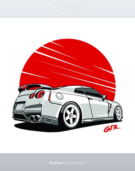 Car skyline gtr.car sport illustrasion | Premium Vector #Freepik #vector #car #technology #sports #blue Gtr Drawing, Car Skyline, Car Reference, Car Sport, Red Sports Car, Gtr Car, R35 Gtr, Nissan Gtr R35, Jdm Wallpaper