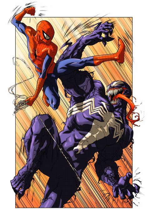 Anime Spiderman by billmund Tumblr, Venom Y Spiderman, Venom X Spiderman, Comic Venom, Spider Man Vs Venom, Venom And Spiderman, Spiderman Comic Art, All Spiderman, Venom Spiderman