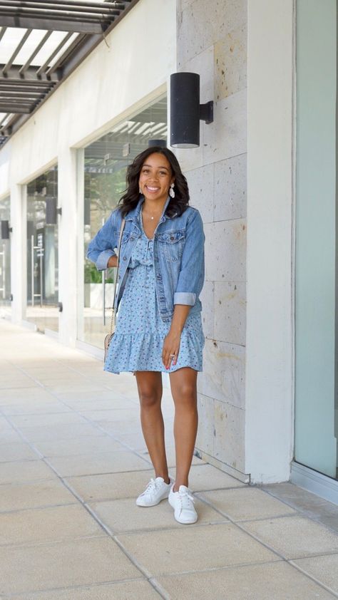 Trendy Thursday LinkUP   How to Wear a Dress with Sneakers Dressed With Sneakers, Dresses And Sneakers Outfit Black Women, Spring Dress With Sneakers, Dress And Sneakers Outfit Summer, Dresses With Sneakers, Dresses With Tennis Shoes, Switzerland Style, Aniston Hair, Sunday Brunch Outfit