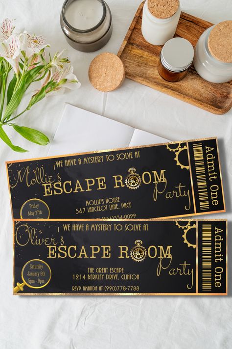 Escape Room Bday Party, Escape Room Themed Party, Escape Room Birthday Party Invitations, Escape Room Birthday Party Ideas, Escape Room Aesthetic, Room Party Ideas, Escape Room Birthday Party, Escape Room Themes, Escape Room Design